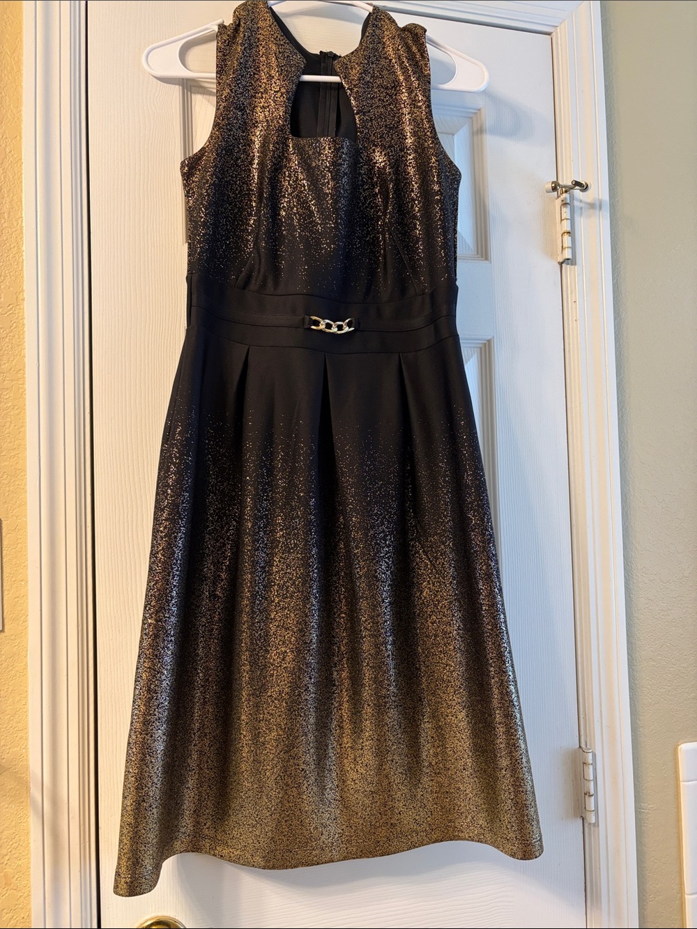 Enfocus Studio Black and Gold Sparkle Dress